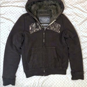 Abercrombie & Fitch Fur Lined Hoodie Jacket (S)